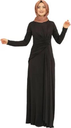 fashionshowcase Abendkleid Abendkleid Damen Maxikleid Hijab Kleid Raglanärmel - Modest Fashion