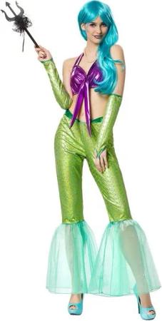 dressforfun Kostüm Wundervolle Wassernymphe, Vierteiliges Outfit in glänzenden Farben