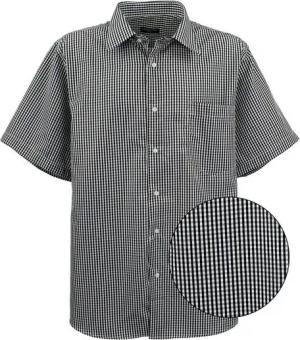 Lavecchia Kurzarmhemd Lavecchia Herren Kurzarmhemd HKA19 (Black-White, 4XL) Herrenhemd im trendigen Karo-Look