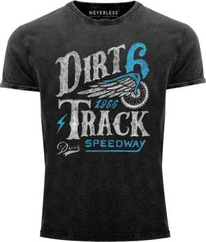Neverless Print-Shirt Cooles Angesagtes Herren T-Shirt Vintage Shirt Dirt Track Racing mit Print