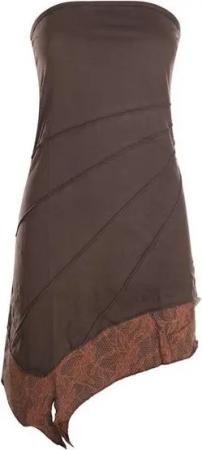 Vishes Sommerkleid Mini Bandeau Kleid Sommerkleid Patchworkkleid Tunika, Boho, Hippie Style