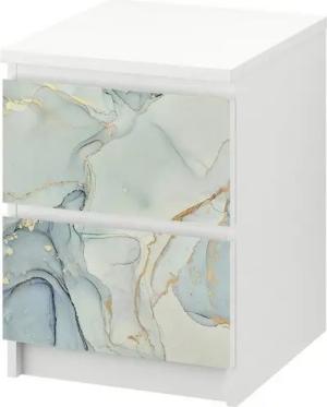 MyMaxxi Möbelfolie Kommodenaufkleber Malm Marmor blau gold Klebefolie Möbelfolie Folie