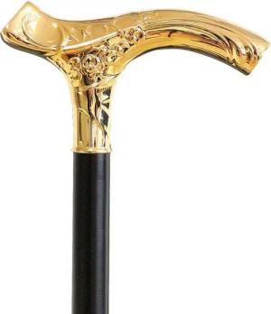 Stockshop Frackstock Gehstock Silberstock JUGENDSTIL PRIMAVERA, feinvergoldeter Fritzgriff