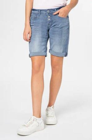 SUBLEVEL Jeansbermudas Damen Jeans Bermuda Stretch-Jeans