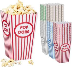 relaxdays Snackschale Popcorntüten 50er Set 5 Farben, Pappe