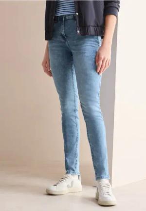 Cecil Damen Jeans im Slim Fit in Blau, Gr: 34