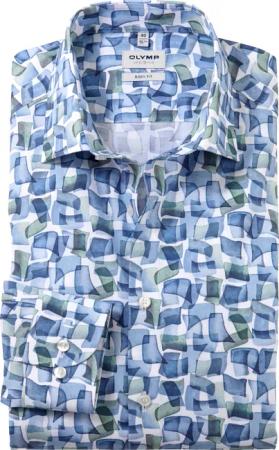 OLYMP Level Five, Business Hemd, body fit, Blau, Kent, 44