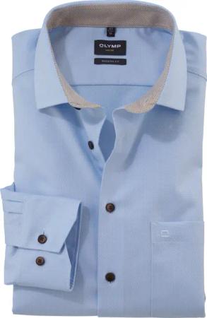 OLYMP Luxor, bügelfreies Business Hemd, modern fit, Blau, Kent, 37