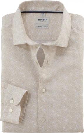OLYMP Level Five garment washed, body fit, Braun, Kent, 46