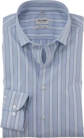 OLYMP Level Five, Business Hemd, body fit, Blau, Streifen, Kent, 45