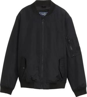 TOM TAILOR Jungen Wasserabweisende Bomberjacke, schwarz, Uni, Gr. 164
