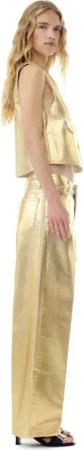 GANNI - Gold Denim Vest - Größe S - goldfarben
