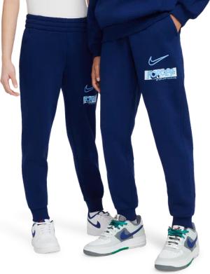 Nike Erling Haaland Club Unisex Hosen - Blau - Größe 147 - 158 CM - Baumwoll-Jersey