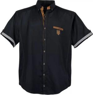 Lavecchia Kurzarmhemd Lavecchia Herren Kurzarmhemd 1128 (Dark-Black, 6XL) modisches & zeitloses Herrenhemd