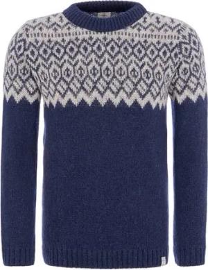 KIDKA Wollpullover Isländischer Pullover - Norwegerpullover für Damen / Herren - blau - aus rauer isländischer Wolle