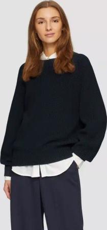 s.Oliver Strickpullover Casual (1-tlg) Rippstrick, Raglanärmel, Rundhals-Ausschnitt, Regular Fit