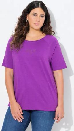 Ulla Popken T-Shirt Shirt Ringel Rundhals Halbarm offenkantig