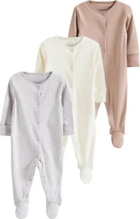 Next Schlafoverall 3er-Pack Babyschlafanzüge aus Baumwolle (3-tlg)