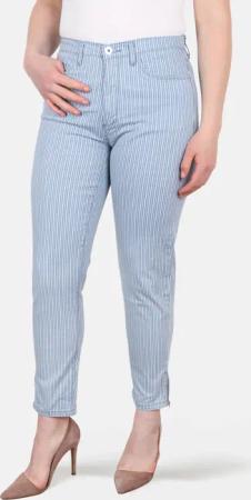 STOOKER WOMEN 5-Pocket-Jeans "Nizza Stripe Tapered Fit", Tapered Fit Casual Clean Wash Denim Seitlichem Gummibund. für Damen