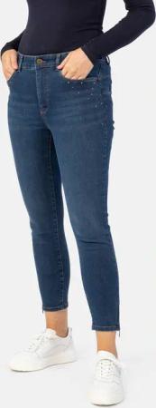 STOOKER WOMEN 5-Pocket-Jeans "Rio Denim Strass Skinny Fit", Skinny Fit Casual Clean Wash Denim Jeans Magic Shape Effekt für Damen