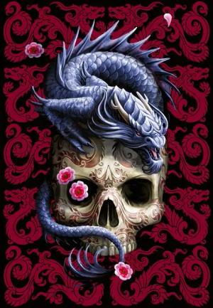 Trefl GmbH Puzzle Drache mit Totenkopf, Puzzleteile