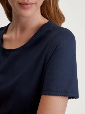 CALIDA Cotton Special Kurz-Pyjamafür Damen, XS, Blau, Himmlischer Schlafkomfort