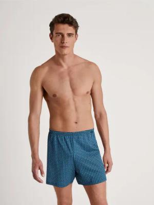 CALIDA Prints Jersey-Boxershorts ohne Eingrifffür Herren, XXL, Blau, Toller Kombinationspartner aus reiner Baumwolle!