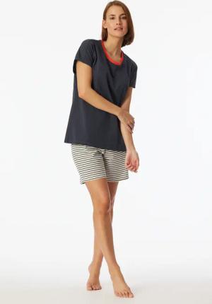 Schlafanzug kurz graphit - Casual Essentials 46