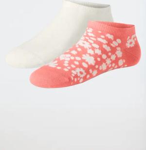 Socken Sneaker Stay Fresh 2er-Pack Blümchen creme/ rosé- Fashion 39/42