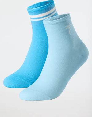 Socken 2er-Pack Stay Fresh medium Schaft blau - Fashion 39/42