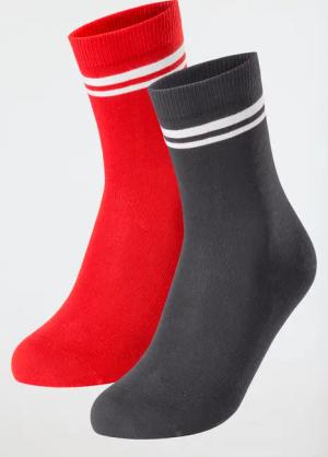 Socken 2er-Pack Stay Fresh medium Schaft rot/dunkelgrau - Fashion 39/42