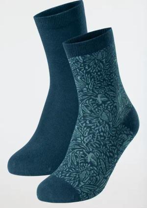 Socken 2er-Pack Stay Fresh medium Schaft petrol gemustert - Fashion 43/46