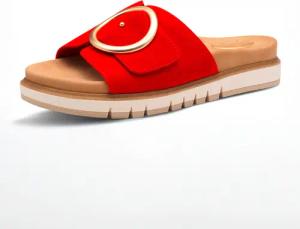 Pantolette mit verstellbaren Klettriemen - rot - Gr. 39 von Goldner Fashion