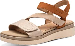 Sandale mit verstellbarem Klettriemen - beige - Gr. 41 von Goldner Fashion