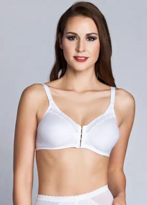 Baumwoll-BH mit Vorderverschluss - weiß - Gr. 95 C von Goldner Fashion