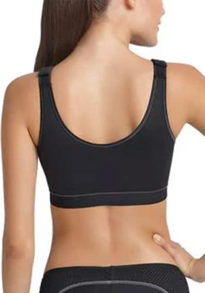 Sport-BH mit Vorderverschluss - schwarz - Gr. 85 B von Goldner Fashion