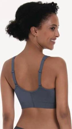 Bustier mit Vorderverschluss und herausnehmbaren Schaumcups - anthrazit - Gr. XL von Goldner Fashion