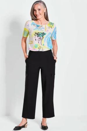Cargohose VERA mit Schlupfbund - schwarz - Gr. 205 von Goldner Fashion