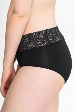 Formbeständiger Taillenslip mit Spitzenbund - schwarz - Gr. 44/46 von Goldner Fashion