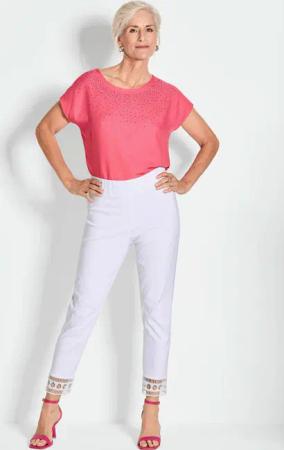 Schlupfhose LOUISA - weiß - Gr. 44 von Goldner Fashion