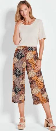 Gemusterte Culotte VERA - braun / gemustert - Gr. 38 von Goldner Fashion