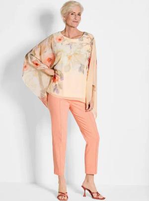 Schlupfbluse - pfirsich / gemustert - Gr. 20 von Goldner Fashion
