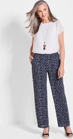 Hose VERA mit Tupfen-Muster - marine / gemustert - Gr. 275 von Goldner Fashion