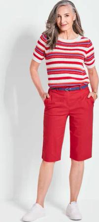 Bermuda-Shorts CARLA mit Formbund - rot - Gr. 46 von Goldner Fashion