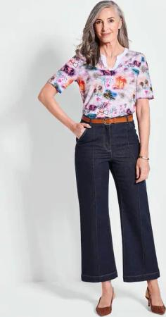 Culotte-Jeans VERA mit Formbund - marine - Gr. 19 von Goldner Fashion