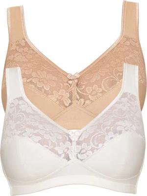 Bügelloser Komfort-BH im Doppelpack - champagner / haut - Gr. 75 C von Goldner Fashion