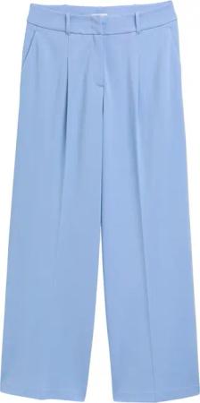 TOM TAILOR Damen Lea Wide Leg Hose, blau, Uni, Gr. 38/32