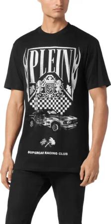 Philipp Plein - T-Shirt Racing Mit Schmucksteinen - Größe L - schwarz