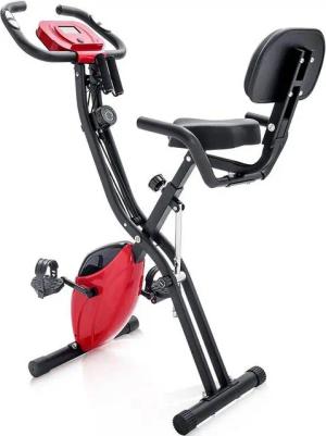 ZREE Heimtrainer 4-in-1 Fahrrad Klappbar Faltbares Heimtrainer 120kg Belastbar (LCD-Monitor Platzsparendes Heimtrainer mit Integriertes Widerstandsband, 10 Magnetische Widerstandsstufen), mit Übergroßes Sitzkissen, Widerstandsbändern