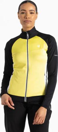 Dare 2B Damen Gelb und Schwarz Farbblock Elation II Core Stretch Midlayer, Größe: 36